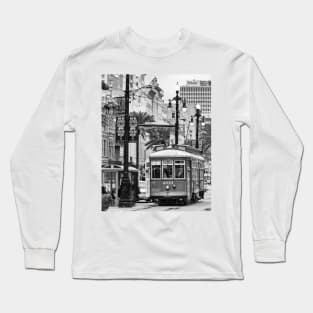 New Orleans Red Streetcar B+W Long Sleeve T-Shirt